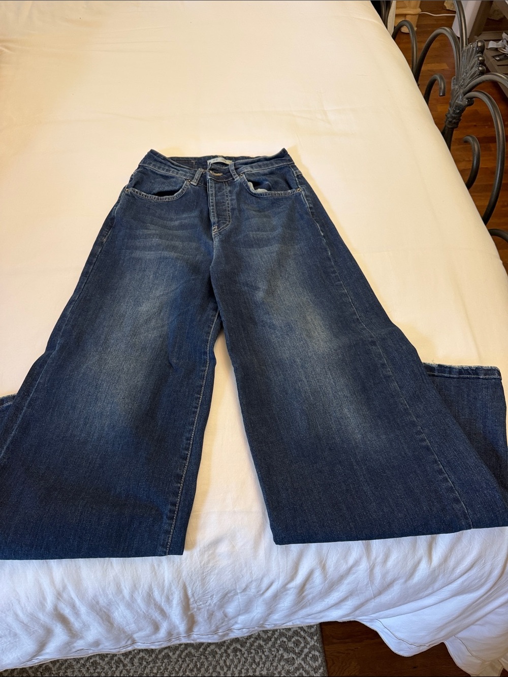 Wide Leg Women’s Jeans - Dark Blue